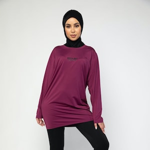 Modest Activewear Top - DARK PURPLE
