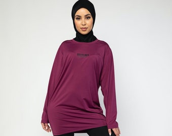 Modest Activewear Top - DARK PURPLE