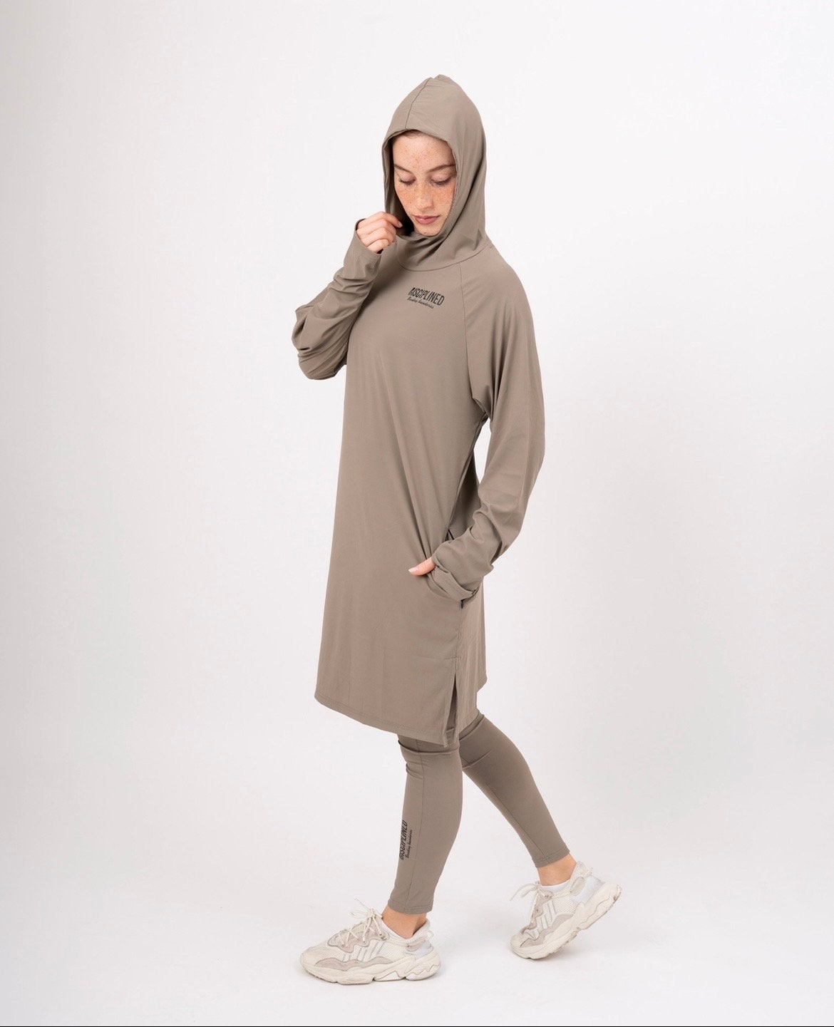 Stone Olive - Modest Activewear Hoodie