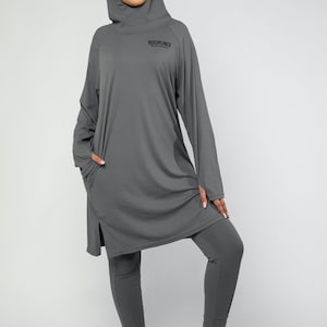 Modest Activewear/Swimwear Hoodie Essential Charcoal image 1