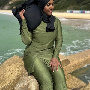Tropical Green Modest Swimsuit image 5