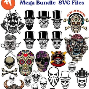Skull Svg Bundle - Set Skull Svg Design Bundle - SVG Cdr PNG Ai Files For Cutting Machines - For Cricut - Digital Files - Vector Clip Art5