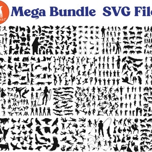 Svg Bundle - Silhouette Set Svg Design Bundle - SVG Cdr PNG Ai Files For Cutting Machines - For Cricut - Digital Files - Vector Clip Art 189