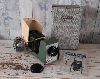 Vintage Erno Cabin portable slide projector with case