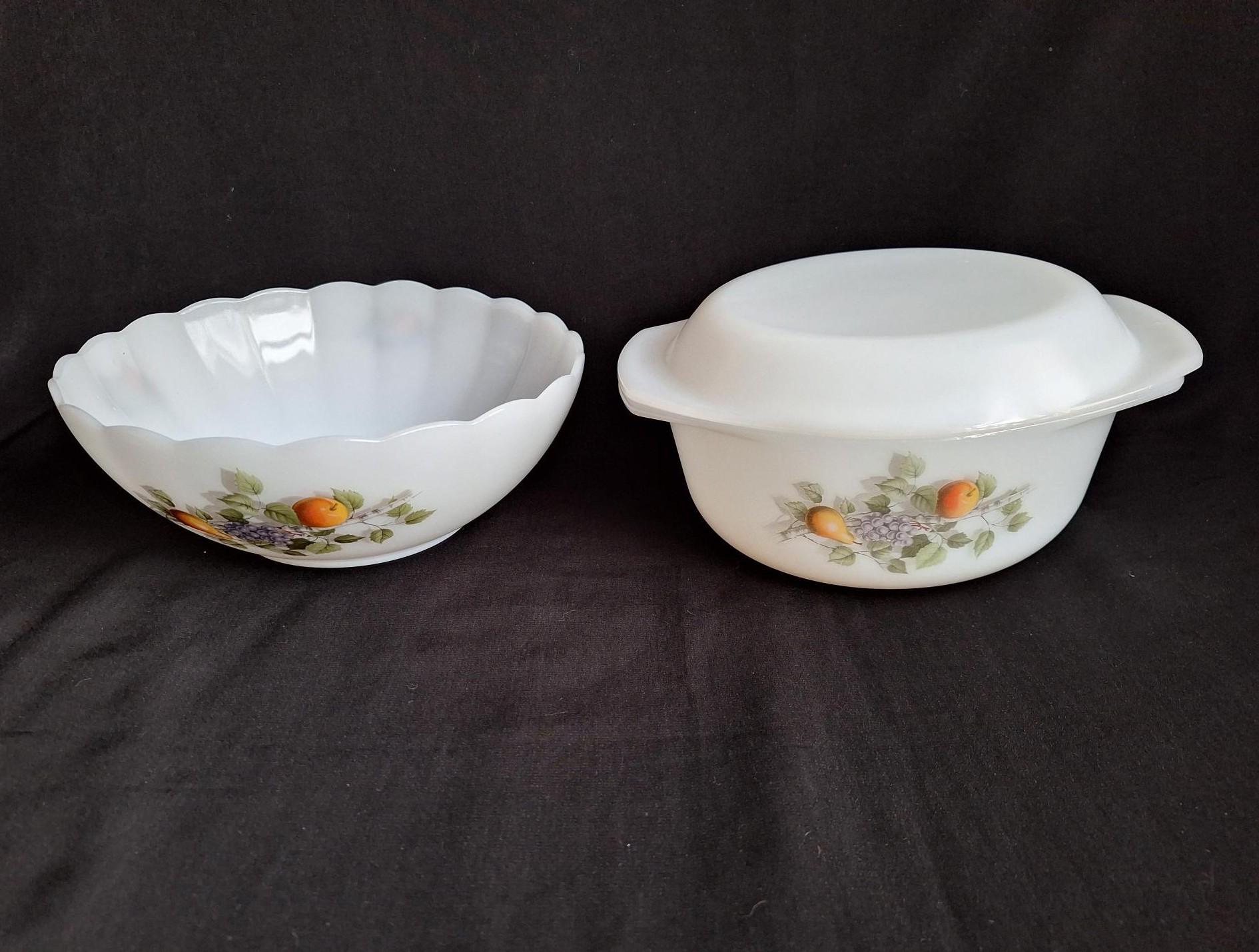 Plat de service saladier Arcopal vintage