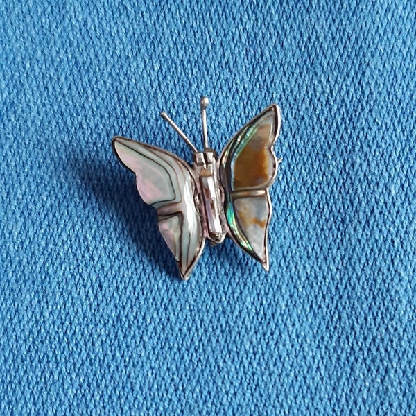 Vintage zilveren broche Vlinder