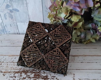 Large antique copper Batik stamp