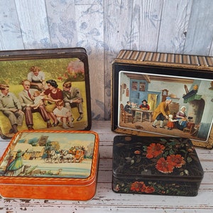 Several old tins/cookie jars