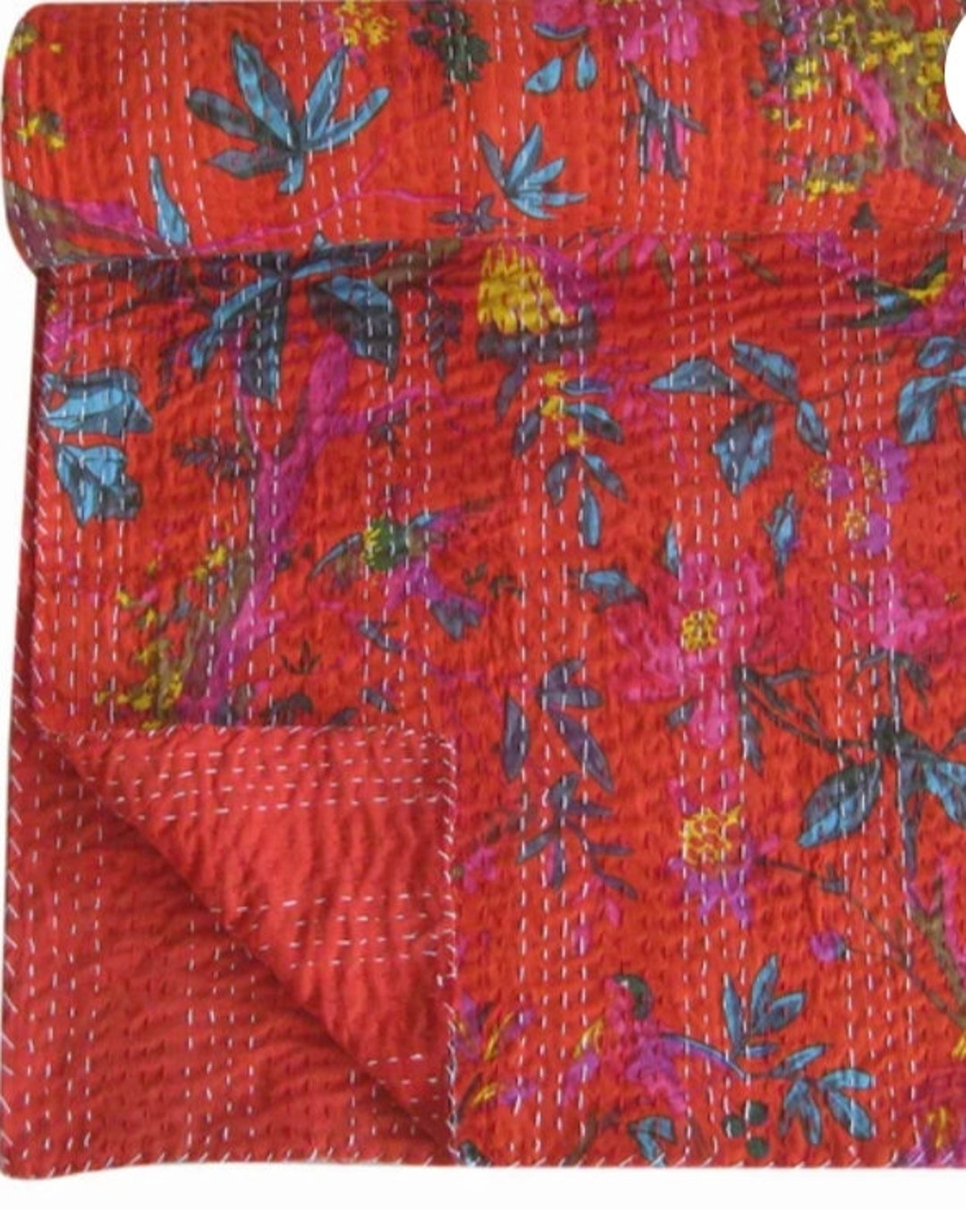 Indian Print Cotton Quilt Block Print Bedcover Bedspread Quilt Etsy