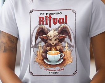 Funny Coffee Addict T-shirt, Coffee Fashion Shirt, Halloween Coffee Gift Tee, Barista Graphic Funny Tshirt, Spooky Latte Goblincore Tee