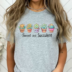 Cute Succulents Graphic Shirt, Plant Lover Tee, Succulent Gardener Gift, Funny Plant T-Shirt, Cactus Gift Tshirt, Indoor Plants Shirt,