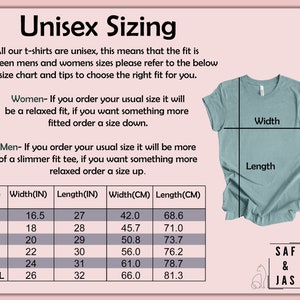 Puede incluir: Tabla de tallas unisex para camisetas con medidas en pulgadas y cent&iacute;metros. La tabla muestra el ancho y la longitud de cada talla de XS a 2XL. La tabla tambi&eacute;n incluye consejos para elegir la talla correcta en funci&oacute;n de si quieres una talla holgada o ajustada.
