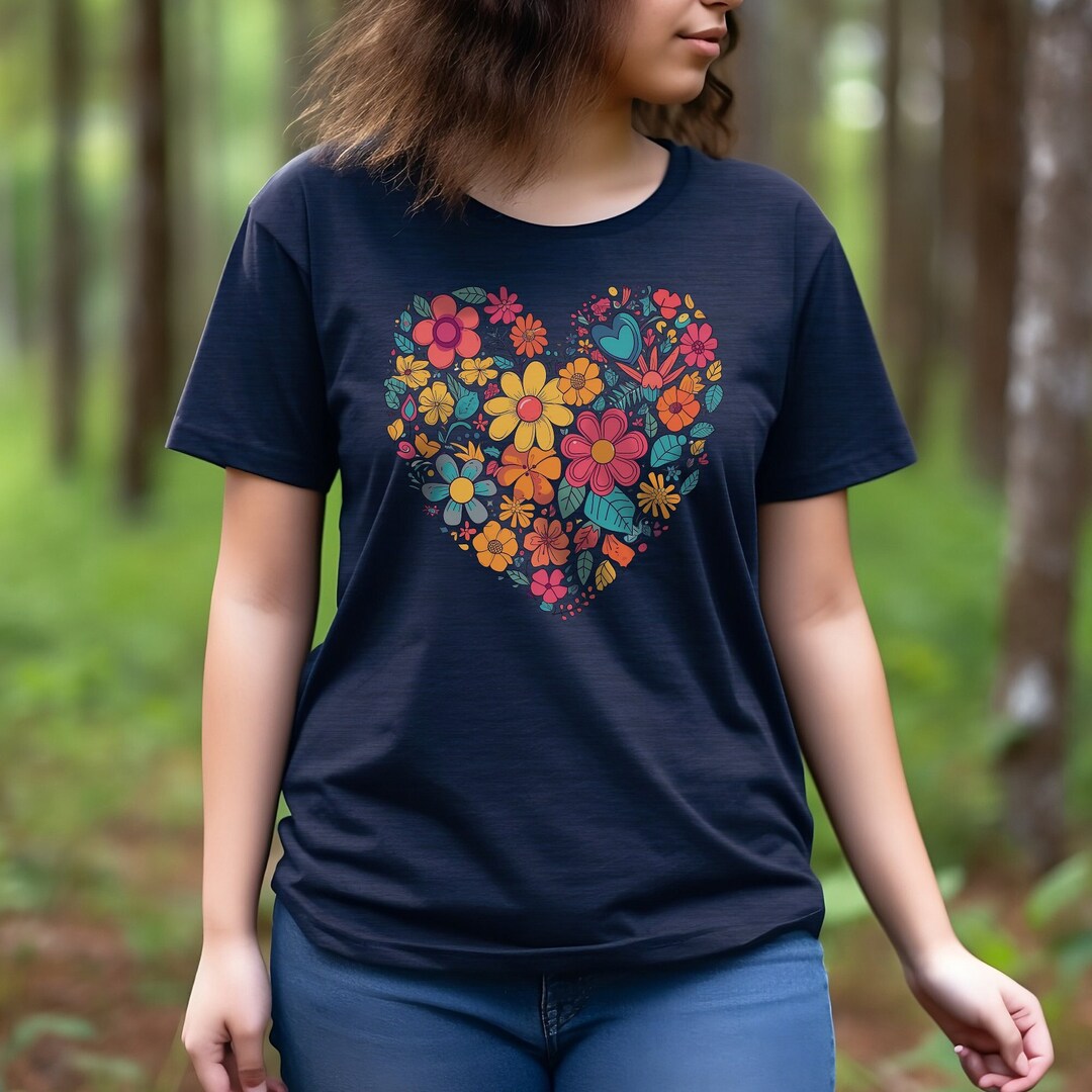 Women's shirt 6 -cute heart printed organic cotton shirt in peach and yellow