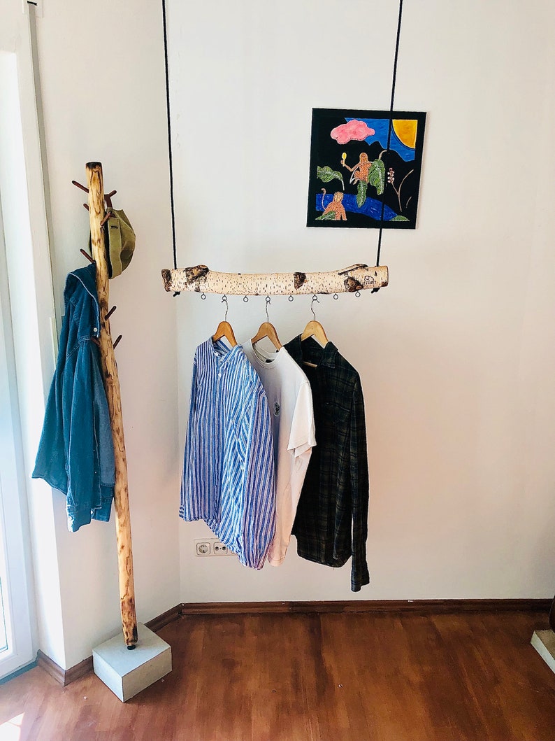 Hanging Wardrobe Birch - Clothes Rail - Birch Branch Birch Wardrobe ...