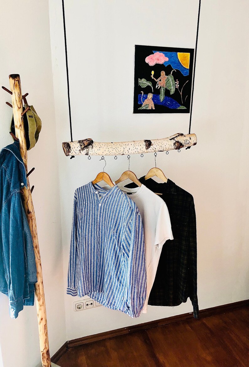 Hanging Wardrobe Birch - Clothes Rail - Birch Branch Birch Wardrobe ...