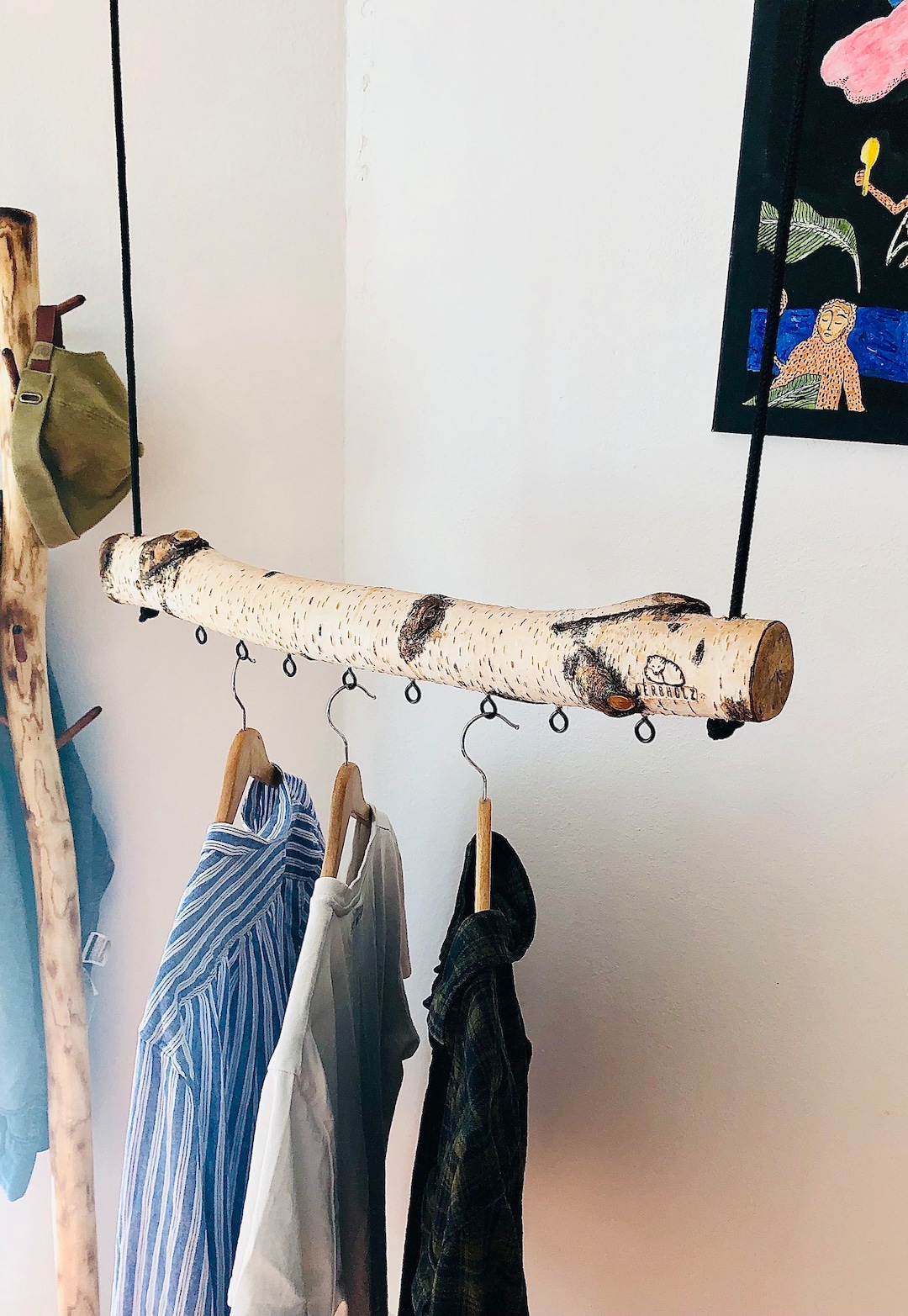 Hanging Wardrobe Birch - Clothes Rail - Birch Branch Birch Wardrobe ...