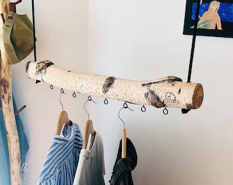 Hanging Wardrobe Birch - Clothes Rail - Birch Branch Birch Wardrobe ...