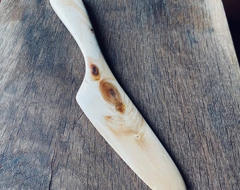 Handmade butter knife made of fine juniper wood - spreading knife - children's knife - wooden butter knife - breakfast knife - camping knife