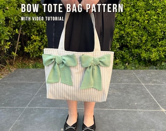 Lily Everyday Tote Bag PDF Pattern Medium Size with Pocket & Key Leash | Beginner-Friendly Pattern + Video Tutorial