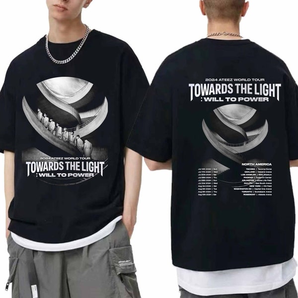 ATEEZ World Tour 2024 Towards The Light : Will To Power North America Shirt, ATEEZ Kpop Fan Shirt, Towards The Light Will To Power Tour Tee