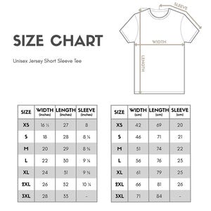 the size chart for a women's t - shirt