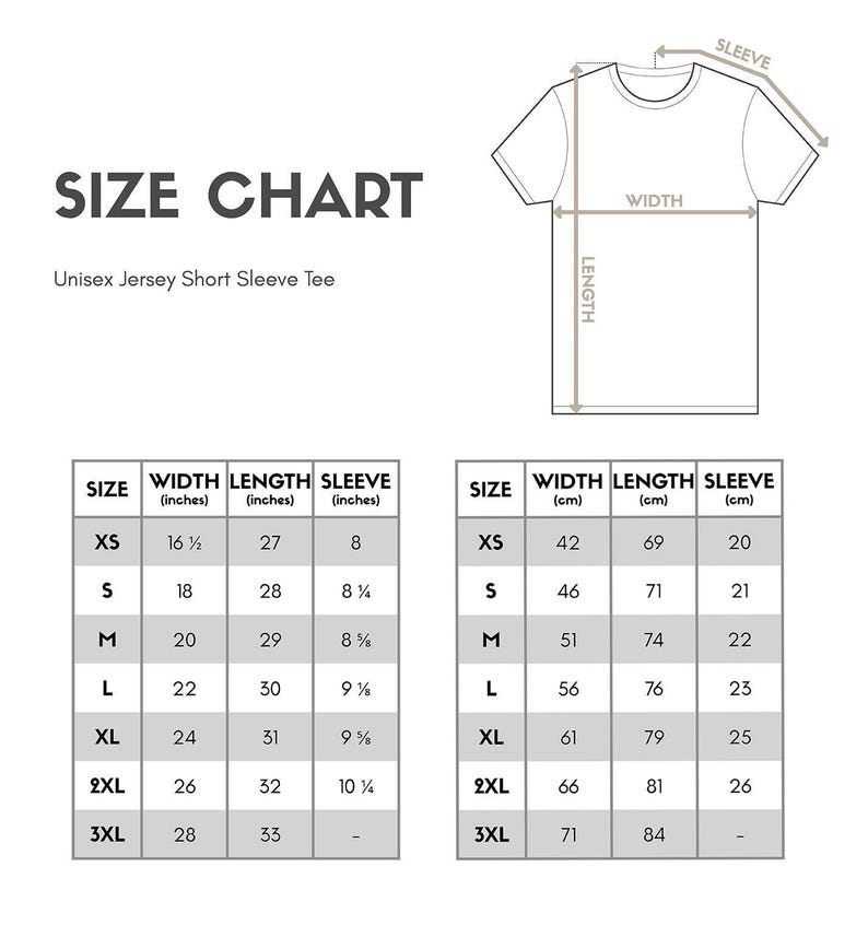 the size chart for a women's t - shirt
