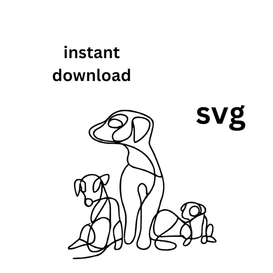 Dog Art Line Dog Svg Dogs Family Svgdogs Artline - Etsy