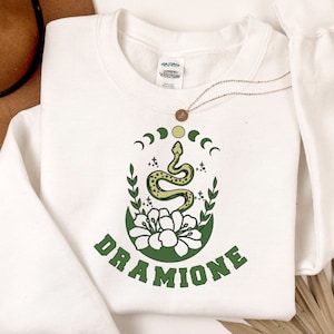 Dramione sweatshirt womens unisex wizarding world green snake rose Fanfiction Booktok Bookish merch clothing gift for Readers dark arts
