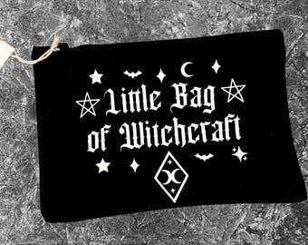 Sacolinha de Bruxaria | Bolsa de Lona Gótica | Porta-Cartas de Tarô | Presente de Halloween | Bolsa de Maquiagem de Bruxa | Bolsa Gótica Alternativa