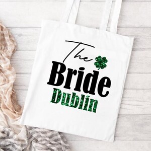 Custom Irish Hen Party T-shirts | Ireland Bridal party | Airport outfit | Dublin Hen Tops matching | Glitter Shamrock | Lucky Irish | S-5XL image 3