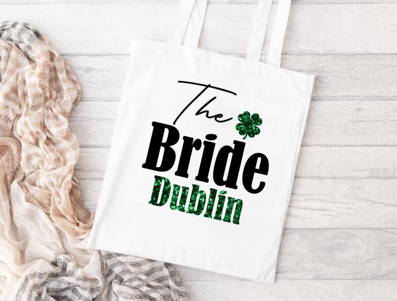 Custom Irish Hen Party T-shirts | Ireland Bridal party | Airport outfit | Dublin Hen Tops matching | Glitter Shamrock | Lucky Irish | S-5XL image 3