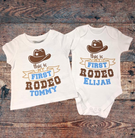 My first rodeo birthday suit, boys first birthday, cowboy birthday t-shirt, 1st bday baby grow , western theme, cake smash outfit, farm gift