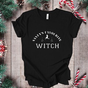 Santa's favourite witch, goth, alternative fashion, witchcore , gothic, christmas jumper sweater xmas gift black image 3