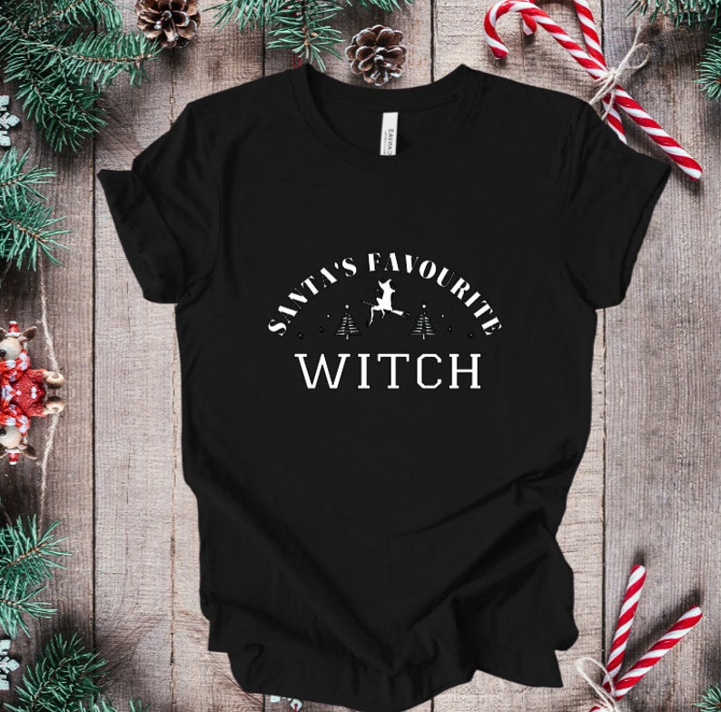Santa's favourite witch, goth, alternative fashion, witchcore , gothic, christmas jumper sweater xmas gift black image 3