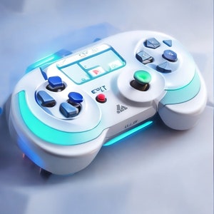 Sleek White Futuristic Game Controller - Digital Artwork for Gaming Enthusiasts