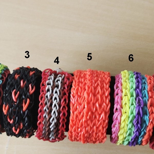 8" Loom Band Bracelets Different Designs And Colours