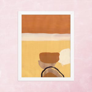 Minimalist Orange Geometric Wall Art Print | Mid Century Abstract Poster | Modern Warm Tone Home Decor