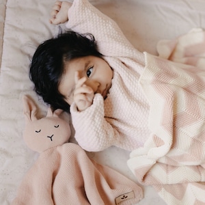 Baby blanket with cuddly bunny
