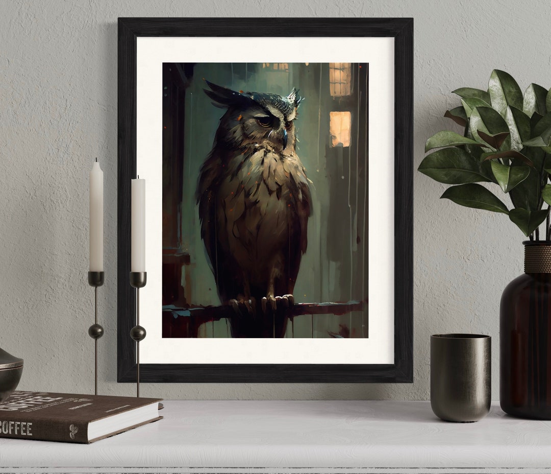 Dark Academia Owl Print | Limited Edition | Moody PRINTABLE Gothic Wall ...