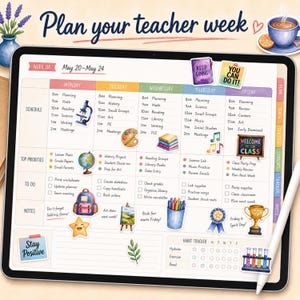 208 Teacher Stickers Digital, Teacher Digital Stickers, Classroom Stickers, Teacher Digital Planner Stickers, Goodnotes Stickers Educational image 7