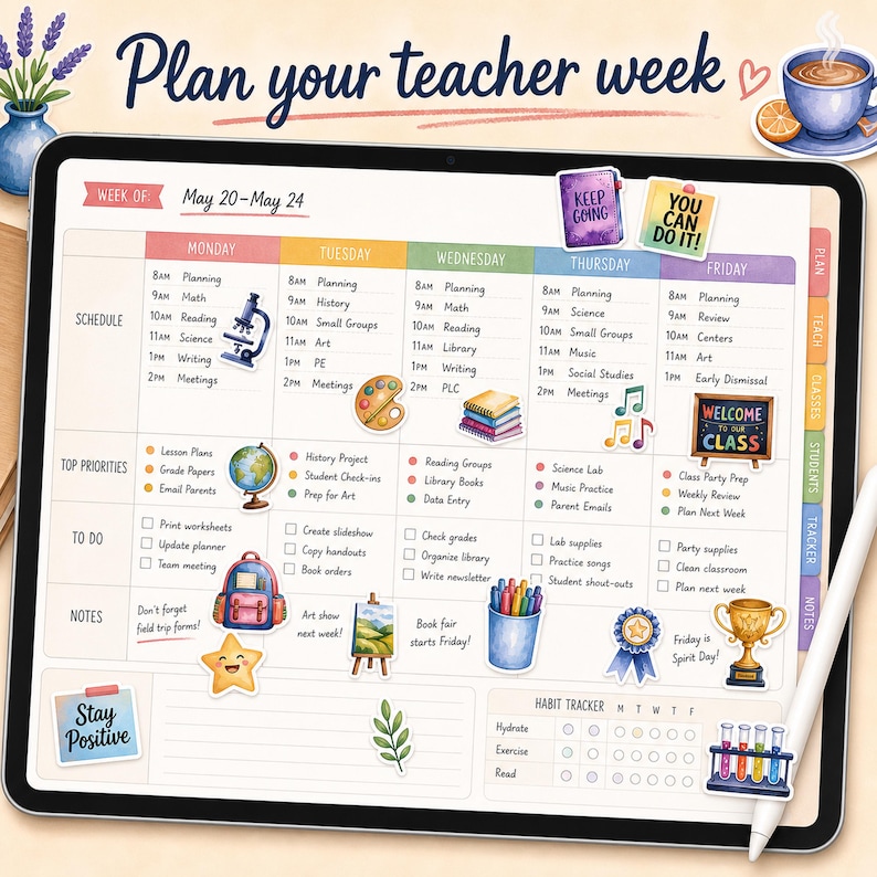208 Teacher Stickers Digital, Teacher Digital Stickers, Classroom Stickers, Teacher Digital Planner Stickers, Goodnotes Stickers Educational image 7