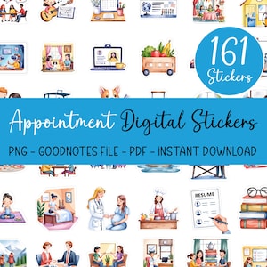 161 Appointment Digital Planner Stickers Medical Office Work Schedule Calendar Goodnotes Digital Download Doctor Visit Transparent PNG