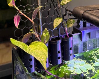 Aquarium/ Fish Tank 4 Plant Hanger/ Holder with Light Clamp and Optional Trellis System. Secure Attachment Solution for Plants – MMS Design