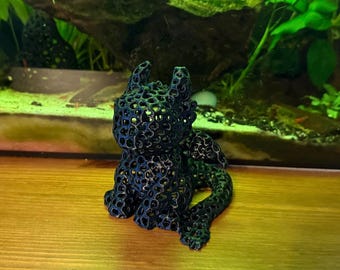 Voronoi Toothless Aquarium Sculpture – Shrimp & Fish Hide, Moss Holder, Biofilm Feeder | Aquarium-Safe Dragon Decor