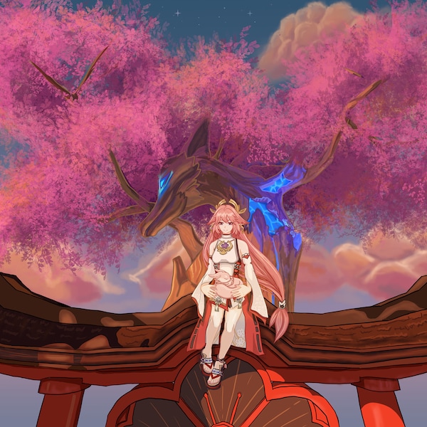 Yae Miko in Grand Narukami Shrine