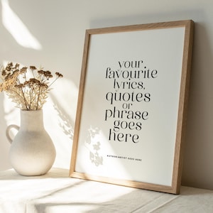 Personalisierter Kunstdruck mit Zitat | Individuelles Poster mit Liedtext oder Spruch