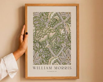 William Morris Windrush Print – Vintage Botanical Wall Art, Cottagecore Floral Poster, English Garden Decor