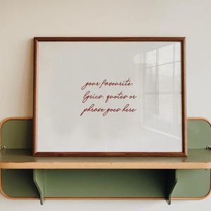 Personalisierter Kunstdruck mit Zitat, individueller Liedtext oder Spruch als Typografie-Poster, handgeschriebene Schriftart