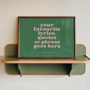 Personalised Quote Wall Art Print | Custom Lyrics or Phrase Typography Poster