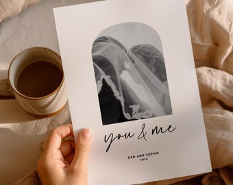 Personalised Wedding Photo Print | Custom Mr & Mrs Arch Wall Art Keepsake